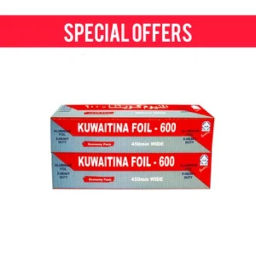 OFFER 2 PCS ( KUWAITINA ALUMINIUM FOIL 600 × 45 CM RED )