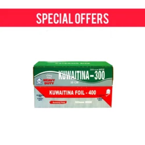 Kuwaitina - OFFER 2 PCS ( ALUMINIUM FOIL 400 × 30 CM RED + CLING FILM KUWAITINA 30 CM )