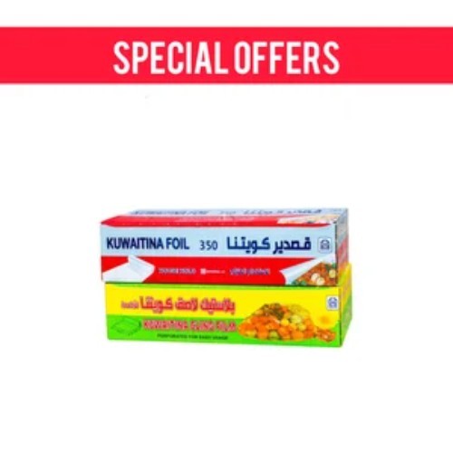 OFFER ( ALUMINIUM FOIL 350 × 30 CM + CLING FILM 350 × 30 CM )