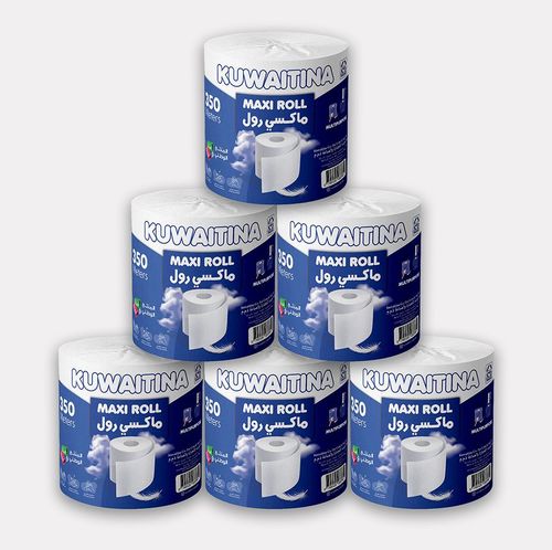 CARTON 6 PCS KUWAITINA TISSUE ROLL 350 METERS - 6 rolls - 350 METERS