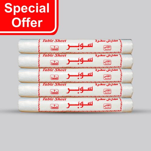 Kuwaitina - OFFER 5 PCS WHITE TABLE SHEETS 50 METERS - Quantity : 5 pieces 1 piece : 50 sheets sheet : 100 cm * 100 cm