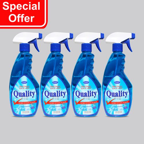 OFFER 4 PCS QUALITY GLASS CLEANER - 500 ML