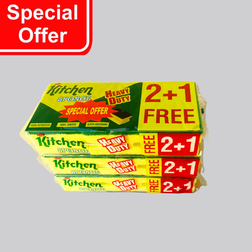 Kuwaitina - OFFER 3 PACKETS HEAVY DUTY SPONGE SCOURER LARGE 2 + 1 FREE