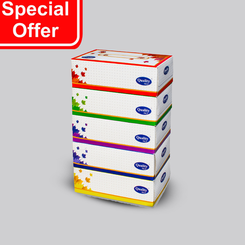 OFFER 5 PCS QUALITY TOWEL BOX - 150 sheets - 2 ply - soft touch - ( 210 cm × 190 cm )