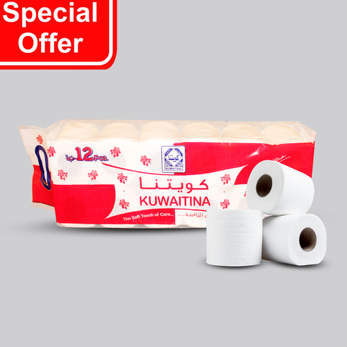 OFFER KUWAITINA TOILET ROLL 60 GM - Toilet Roll - Hight Quality embossed sheets - 2ply