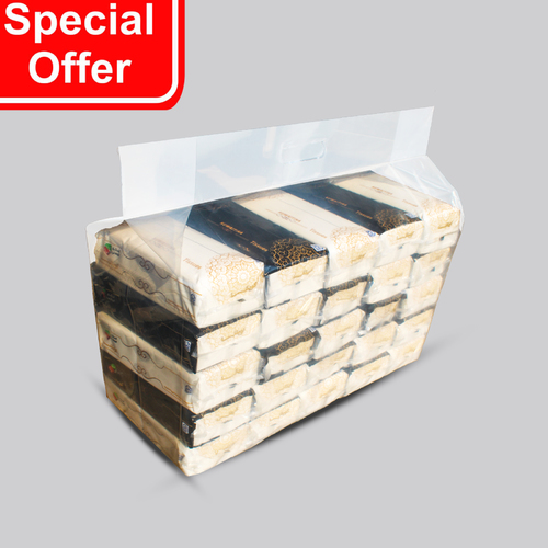 CARTON 25-PIECE OF KUWAITINA TISSUE BAGS 200 SHEETS - 200-sheet × 2ply inside each bag paper size = 21 cm × 22 cm