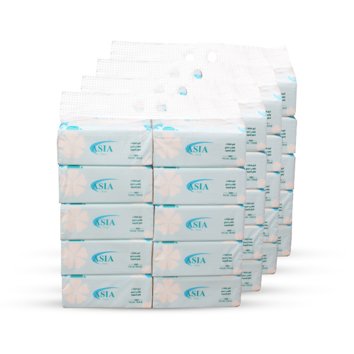 CRTN 40 PCS ASIA FACIAL TISSUE 600 SHEETS - 1 bag = 600 sheets - 4 ply paper size : 20 cm × 18 cm soft touch