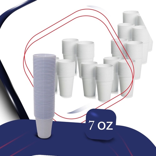 PLASTIC WATER CUP 7 ONZ - 50 PCS