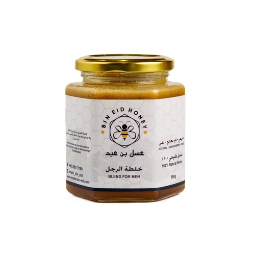 خلطة الرجل 250g - الخلطة&nbsp;الرجل:ترفع&nbsp;من&nbsp;كفاءة&nbsp;الجسم&nbsp;وتزيد&nbsp;النشاط&nbsp;الجسدي.&nbsp;تناول&nbsp;ملعقتين&nbsp;منه&nbsp;يوميا&nbsp;يزيد&nbsp;من&nbsp;قدرات&nbsp;الرجل&nbsp;ومن&nbsp;معدلات&nbsp;الخصوبة.&nbsp;يشعر&nbsp;معظم&nbsp;الرجالبالفرق&nbsp;من&nbsp;أول&nbsp;يوم&nbsp;ويحتاج&nbsp;المصابين&nbsp;بفقر&nbsp;الدم&nbsp;او&nbsp;نقص&nbsp;شديد&nbsp;في&nbsp;المعادن&nbsp;لثلاثة&nbsp;ايام.
للحصول&nbsp;على&nbsp;أفضل&nbsp;النتائج&nbsp;،&nbsp;ننصحكم&nbsp;بالكورس&nbsp;الشهري&nbsp;عشان&nbsp;تشوفون&nbsp;نتايج&nbsp;احسن&nbsp;في&nbsp;صحتك.

تحتوي&nbsp;الخلطة&nbsp;الملكية&nbsp;للرجل&nbsp;على:١-&nbsp;غذاء&nbsp;ملكات&nbsp;النحل.٢-&nbsp;عسل&nbsp;السدر&nbsp;&nbsp;3-&nbsp;طلع&nbsp;النخيل.4-&nbsp;جنسنج.5-&nbsp;حبوب&nbsp;اللقاح.6-&nbsp;عشبة&nbsp;الماكا
طريقة&nbsp;الاستخدام:ملعقتين&nbsp;يوميا&nbsp;على&nbsp;معدة&nbsp;فارغة&nbsp;..&nbsp;ولأفضل&nbsp;النتائج&nbsp;ملعقة&nbsp;على&nbsp;الريق&nbsp;وملعقة&nbsp;بعد&nbsp;الغداء&nbsp;ب&nbsp;٣-٤&nbsp;ساعات.