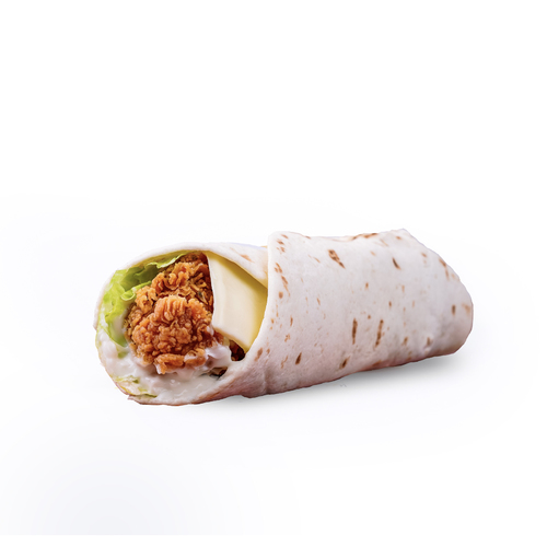 Crazy Chicken - Chicken Tortilla - Looking for a quick and easy meal? Our chicken tortilla is the perfect choice. Juicy chicken tenders, your choice of mayo or hot sauce, and crisp lettuce are wrapped in a soft, pliable tortilla and topped with melted cheese for a satisfying and delicious bite.