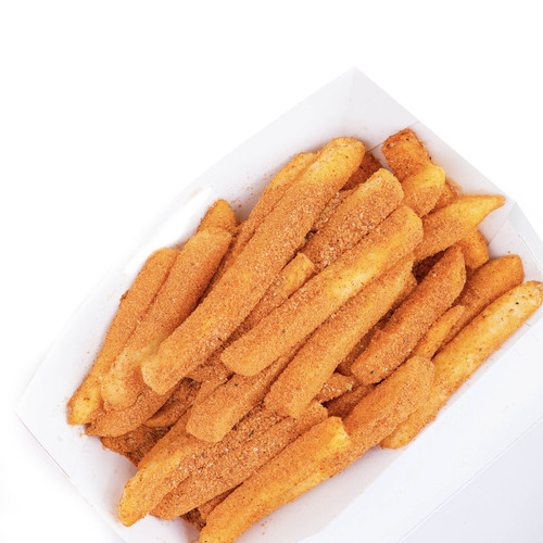 Crazy Chicken - Spicy Fries - Crispy, golden fries tossed in a blend of zesty spices that pack a punch. Perfectly seasoned for those who crave a little heat.