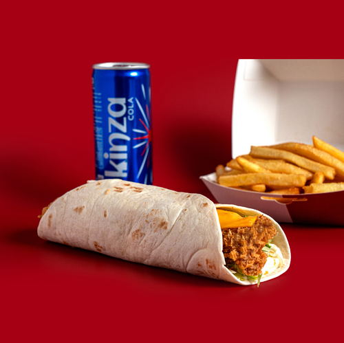 Chicken Tortilla Meal - Juicy chicken tenders, your choice of mayo or hot sauce, and crisp lettuce are wrapped in a soft, pliable tortilla and topped with melted cheese for a satisfying and delicious bite.