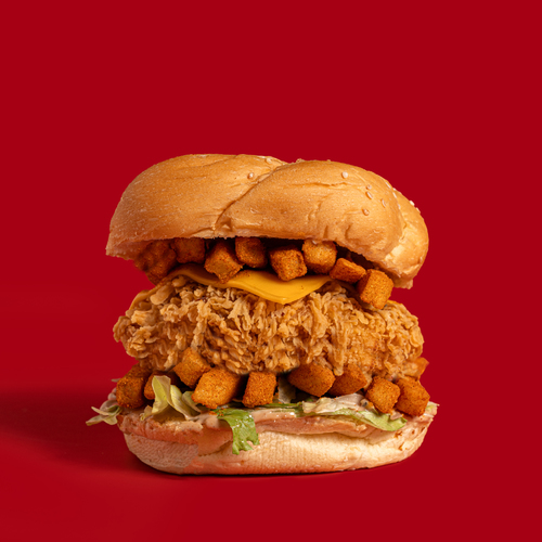 Bulldozer - Supreme
  sesame bun, fries with spices, smoky sauce, crispy chicken breast, lettucs,
  and cheese.