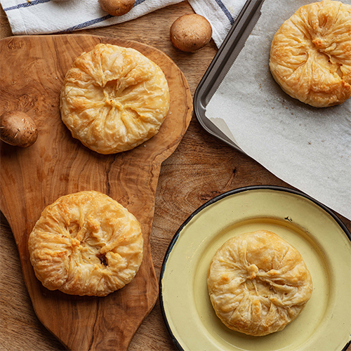 Levant Pie - Crispy dough stuffed with a blend of chicken, mushrooms and cheese.