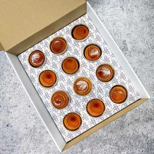 Levant - Creme Caramel Box - Our delicious cream topped with a golden layer of caramel served in 12 individual pieces   Preparation time:24 hours.