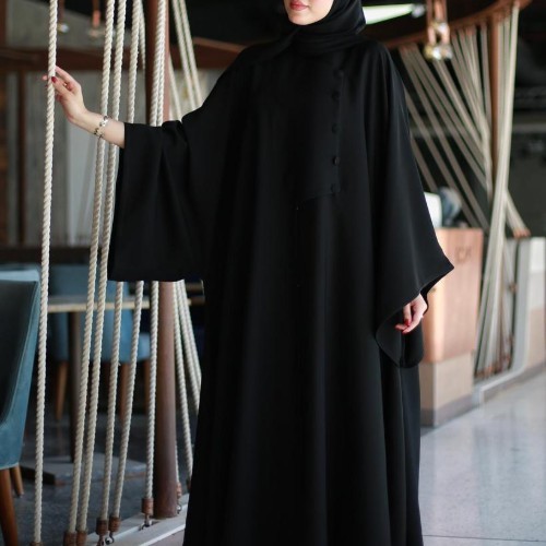 Bisht with Side Buttons - High quality internet - abaya with a wrap