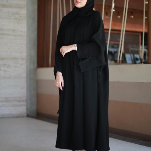 Bisht with Buttons and Brim - High quality internet - abaya with file