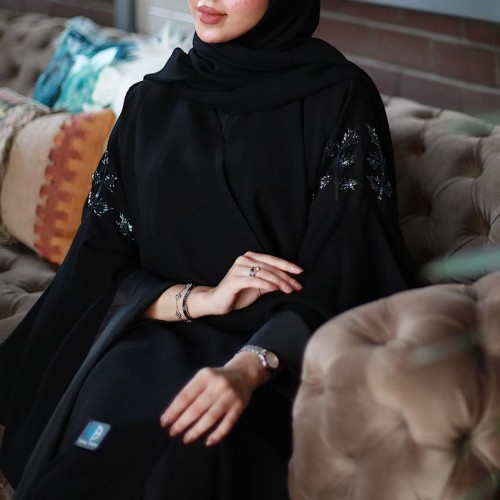 Wrap Doubt Abaya - Dark blue wrap on the sleeves, the name of the raw Moscow, the price includes almilfae