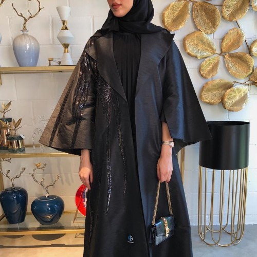 Open Abaya - Abaya for open occasions with a suspicion of sequins Raw type Shanton The price includes the file