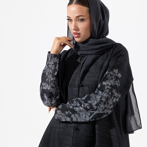 #11 - عباية خام لينن مو مبطنه متوفره بلونين رمادي غامج (ملفع رمادي) وبني غامج (ملفع بني) يرجى اختيار اللون وكتابته في الملاحظات