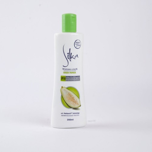 RDL Kuwait - SILKA WHITENING LOTION GREEN PAPAYA 200 ML - Papaya Green Whitening Wash is rich in Vitamin B3.B5.B6..C.E. It helps to get a glowing radiance with VITA ABSORB technology in addition to SPF10.