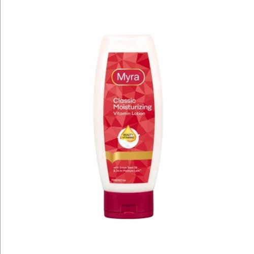 RDL Kuwait - MYRA MOISTURIZING PLUS VITAMIN LOTION 200ML - Mira Moisturizing Lotion provides an instant moisture boost and contains beauty vitamins that nourish the skin: O is a powerful antioxidant, E protects the skin from aging, C is an antioxidant that helps lighten the skin, B3 helps get rid of dark spots, B5 provides extra moisture to soothe sensitive and inflamed skin, B6 helps reduce oiliness and keeps the skin fresh, and mostrepair technology helps provide an instant moisture boost, relieves dry flaking, and leaves the skin with a light, non-greasy texture, making it ideal for daily use. It is hypoallergenic and has been tested by dermatologists.