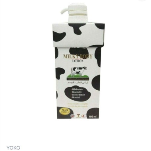 RDL Kuwait - YOKO MILKY BODY LOTION 400ML - A moisturizing lotion made with milk protein, light texture, quickly absorbed into the skin, and contains vitamin E and licorice extract for radiant and glowing skin.