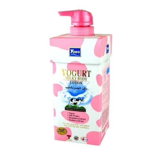 RDL Kuwait - YOKO YOGURT MILKY BODY LOTION 400ML - A lightweight cleanser formulated with yogurt, milk protein, strawberry and raspberry extracts to protect against dryness and leave skin feeling soft, clear and radiant.