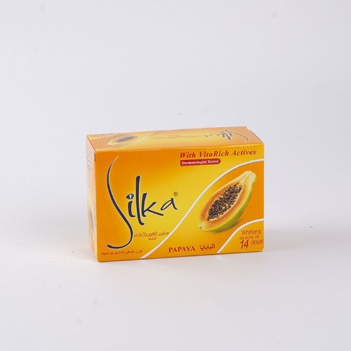 RDL Kuwait - SILKA WHITENING SOAP WITH PAPAYA 135 G - Helps whiten skin and eliminate dead skin cells Blended with vitamin to improve smoothness and elasticity