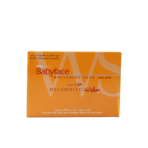 RDL Kuwait - Baby Face Whitening Soap with Melawhite 135g - Try the newly improved RDL Face Whitening Soap with Melawhite. It contains a unique blend of active ingredients to help lighten skin complexion with regular use. It also contains moisturizers for youthful and radiant skin.
Directions for use: Use as a bath soap. Leave on for 3 to 5 minutes before rinsing. For best results, follow with RDL Babface Astringent with Melawhite.
Warnings and Precautions: Not for use by children under 3 years of age. Avoid contact with eyes.
Store in a dry place at a temperature not exceeding 30°C.
For external use only