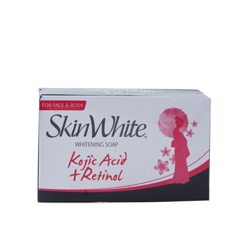 RDL Kuwait - SKINWHITE WHITENING SOAP KOJIC ACID 90G - It helps lighten scars and dark spots thanks to its kojic acid content and its combination with retinol, which enhances whitening, moisturizing and nourishes the skin, allowing you to brighten the skin.