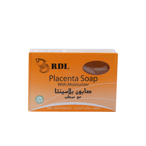 RDL Kuwait - RDL PLACENTA SOAP with lotion - 135 GM - صابون تبييض البشرة مصنوع بشكل خاص باستخدام مستخلص المشيمة الذي يساعد على تجديد أنسجة الجلد التالفة ويزيل عيوب البشرة. فهو يساعد على تجديد شباب البشرة ، والحفاظ على شبابها وصحتها.