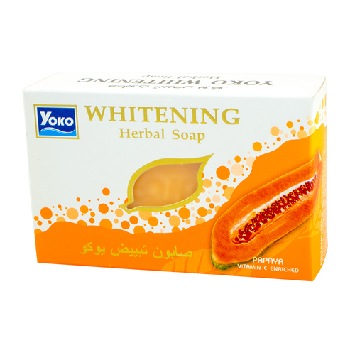 RDL Kuwait - YOKO PAPAYA WHITENING SOAP (135 g - skin cleansing soap Formulated with papaya extract, licorice extract and olive oil. clean skin Ready to nourish the skin to be smooth, soft and bright.