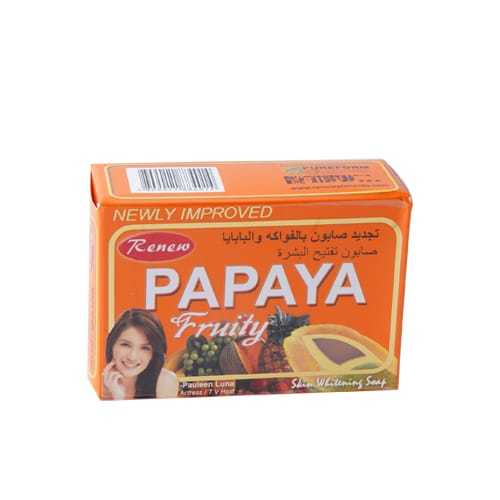 RDL Kuwait - RENEW PAPAYA FRUITY 135G - A good experience for skin care and it is better than any herbal soap bath or any regular soap because it does not only clean the skin but also works to lighten and soften the skin and helps prevent problems facing the skin and contains effective ingredients and vitamins for the skin to make the skin fresh, healthy and more youthful every day