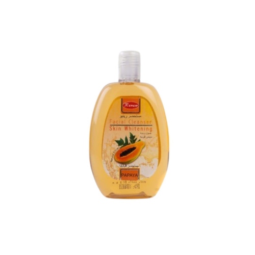 RDL Kuwait - RENEW FACAIL CLEANSER SKIN WHITENING PAPAYA 250 ML - Papaya Facial Cleanser Cleanses the skin to remove dirt and makeup deep antibacterial and eliminates pimples and other skin blemishes, and keeps the skin moisturized. 
 How to use Eskinol Natural Papaya 
 1- Examine your skin in front of the mirror. Make a list of the areas you would like to improve1. 2- To start, plan on a twice-daily regimen, using a face wash and then with a deep cleanser. 3- If the twice-daily regimen dries or irritates your skin, move to a once-daily application. 4- To wash the face, be sure to use lukewarm water to avoid irritating the skin with water that is too warm or too cold. 5-, Moisten a cotton pad with the product and gently pat all over your face and neck. . 6- After washing, use a suitable moisturizer