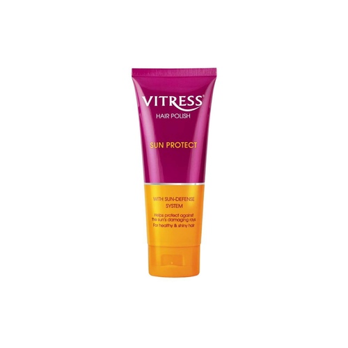 RDL Kuwait - VITRESS HAIR POLISH SUN POTECT 100ML - Keep your hair looking smooth and shiny because Vitress hair polish helps calm frizz and smooth hair without feeling sticky. Vitress with sun protection system keeps hair protected from harmful sun rays so it stays healthy, shiny and silky smooth.