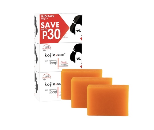 RDL Kuwait - KOJIE . SAN SKIN LIGHTENING SOAP 100 G 3 PCS - Contains natural kojic acid that helps brighten the skin and whiten dark spots due to acne, age spots, freckles and sun-damaged skin.