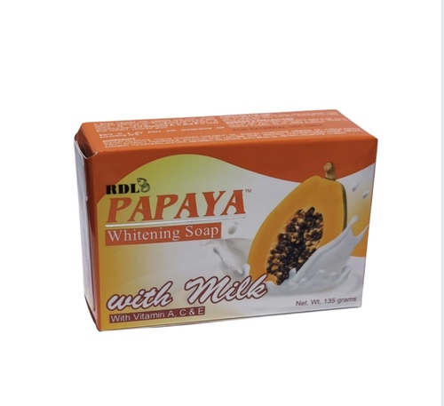 RDL Kuwait - RDL PAPAYA SOAP WITH MILK 135 G - Papaya extract helps to whiten the skin and contains vitamins A, C, E that nourish the skin, making it softer.