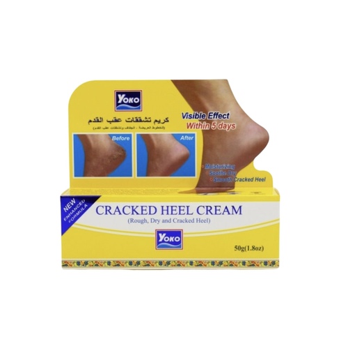 RDL Kuwait - YOKO CRACKED HEEL CREAM 50G - The compound is formulated for the most difficult cracks, dryness and coagulation of the skin of the heels and feet, where the compound and scales are found.