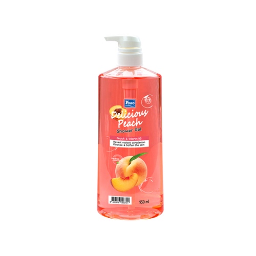 RDL Kuwait - YOKO DELICIOUS PEACH SHOWER GEL 950ml - YOKO DELICIOUS PEACH SHOWER GEL 950ml for clearer skin with a more aura with peach extracts rich in various vitamins Both vitamin A, vitamin B1, vitamin B2, and vitamin B3. Helps skin retain moisture, elasticity, radiance, and good health.
• Juicy peach scent
. • Vitamins A, B1, B2, and B3 for brighter, more aura skin. •
Gently cleanses skin.
• Silicone-free. and parabens 

How to use: Apply to create a lather. Use to clean the body. then rinse with clean water