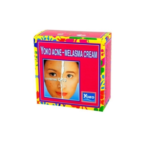 RDL Kuwait - YOKO ACNE- MELASMA CREAM Q-10 4G - كريم اللؤلؤ للوجه احمي بشرتك من أشعة الشمس. تبدو البشرة صافية ونقية وتحتوي على Q10 وعوامل مضادة لحب الشباب. يمكن استخدامه كأساس قبل المكياج.