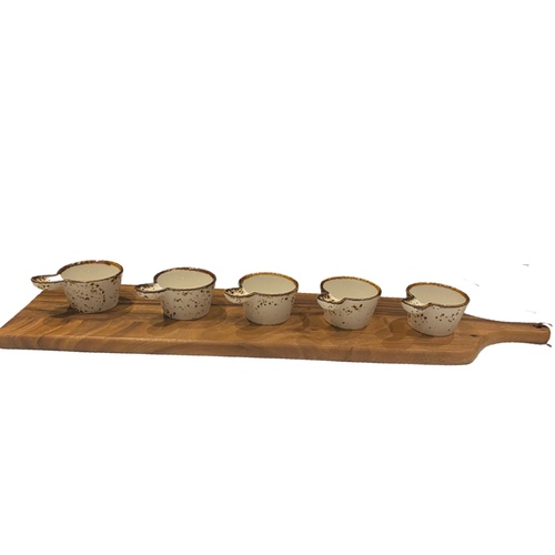 wood tray with ceramic bowls - Wood tray with bowls