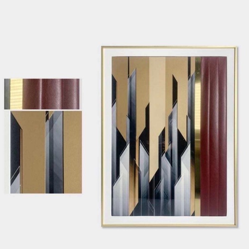 wall art set of 2 - Size of one piece  60*80 cm Canvas, acrylic, metal, leather and aluminum frame