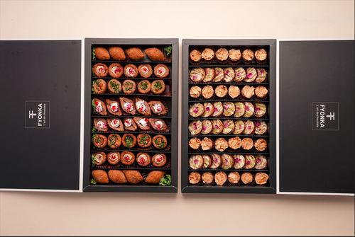 Super crunchy offer - two fascinating boxes you try it one and you will fall in love with it 50 pcs of pistachio and almond crunchy and 50 pcs of our special kobba with taboula mtabbal labnah and borghol