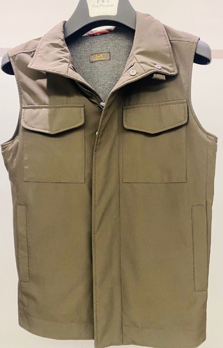 Raincoat Vest With Cotton -0127-  Brown