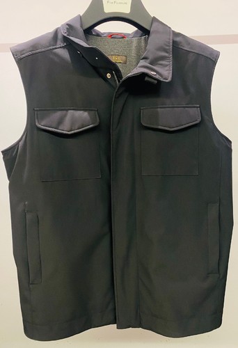 Raincoat Vest With Cotton -0127-  Black