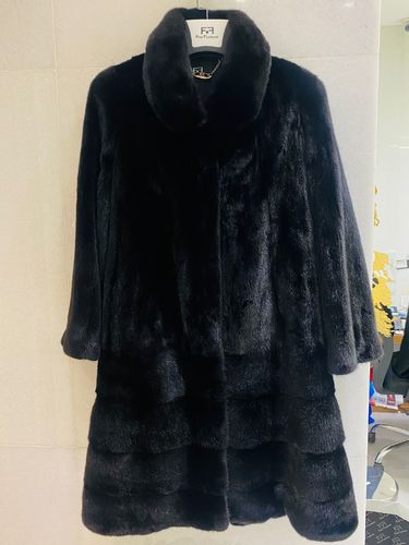 Jacket With Mink Fur - Length 97cm - 0707 - Black