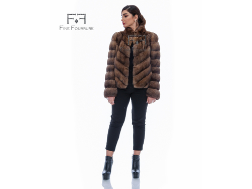 Jacket With Sabel Fur 55 cm - A0021