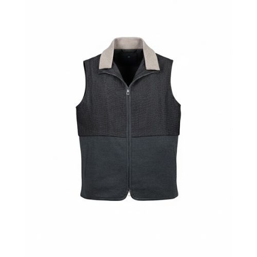 Fabric Vest  With Polyester Lining And High Neck With Fur Rex Rabbit-006-6-202