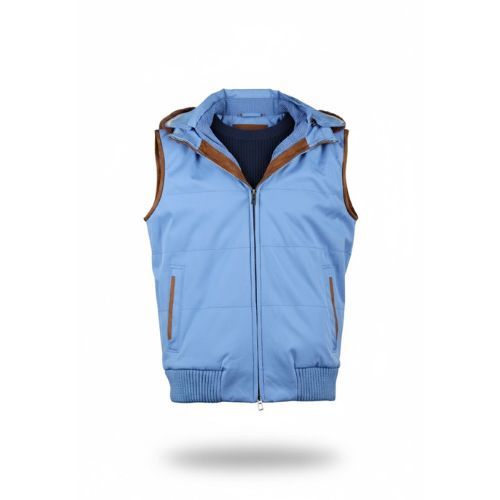 Raincoat Vest With Fabric Lining And hood With Fur Rex Rabbit - 031 - 56
